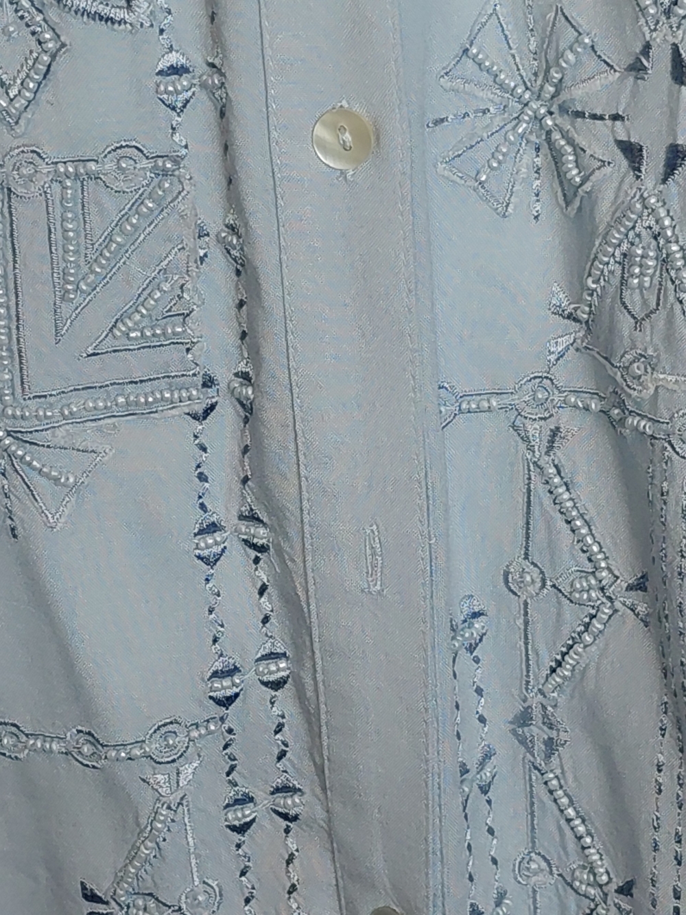 Soft Surroundings Light Blue Embroidered Button-Down Tunic Size 3X GUC - Picture 3 of 9